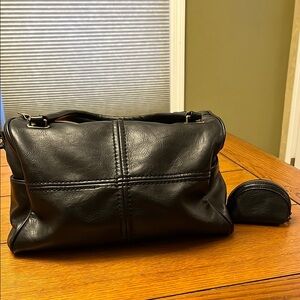 Chic Black  Handbag with Coin Pouch